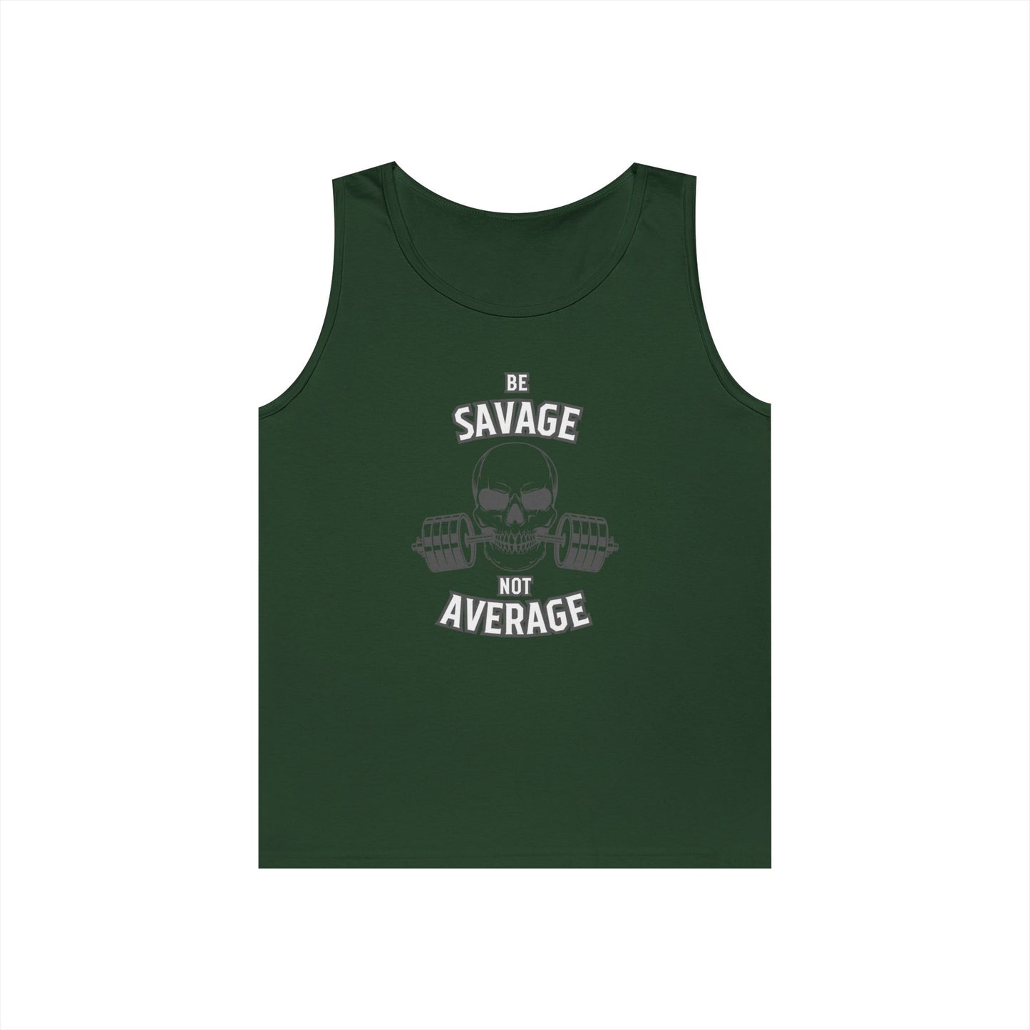 Be Savage Not Average Skull (Grey) Tank Top