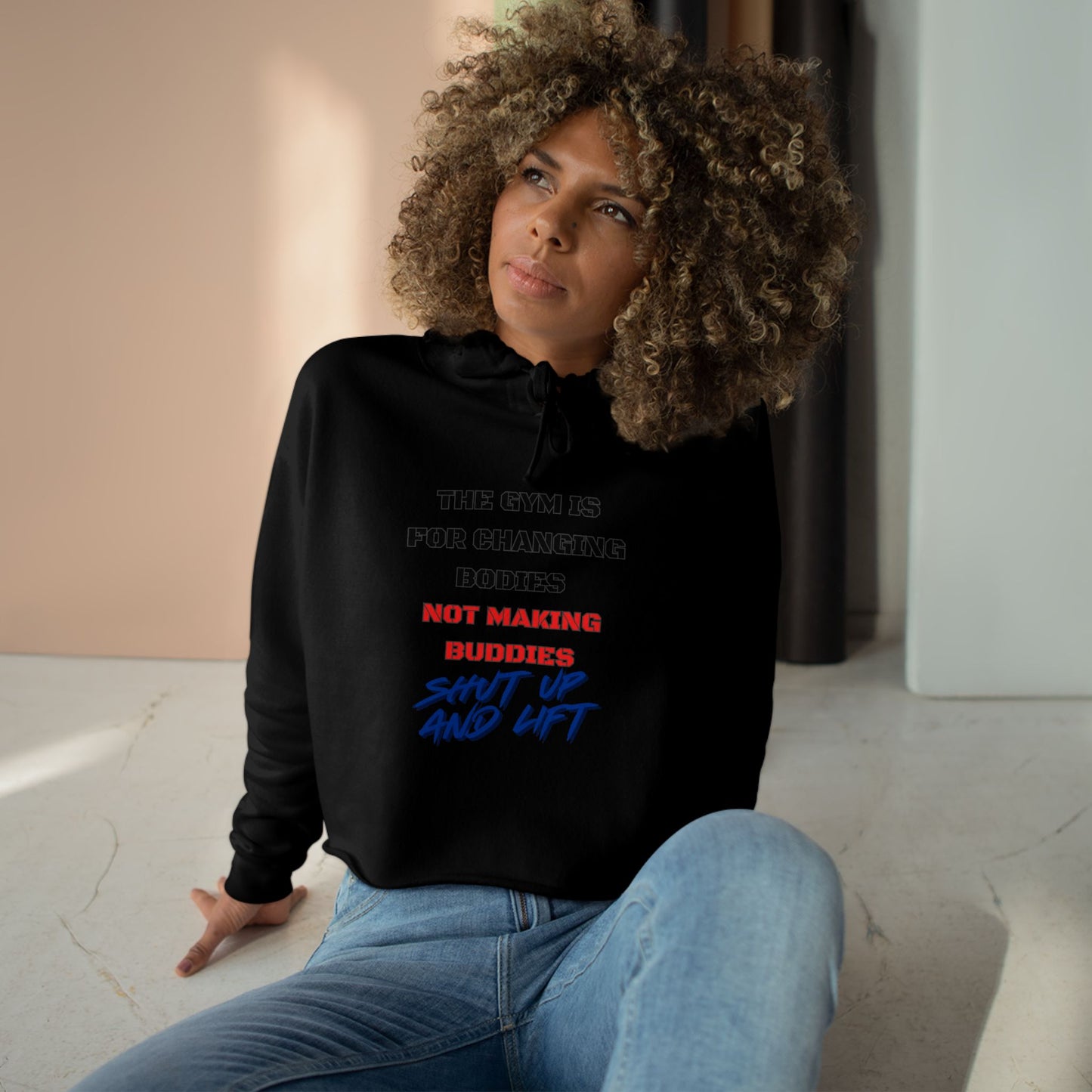 Shut Up And Lift 2 Crop Hoodie
