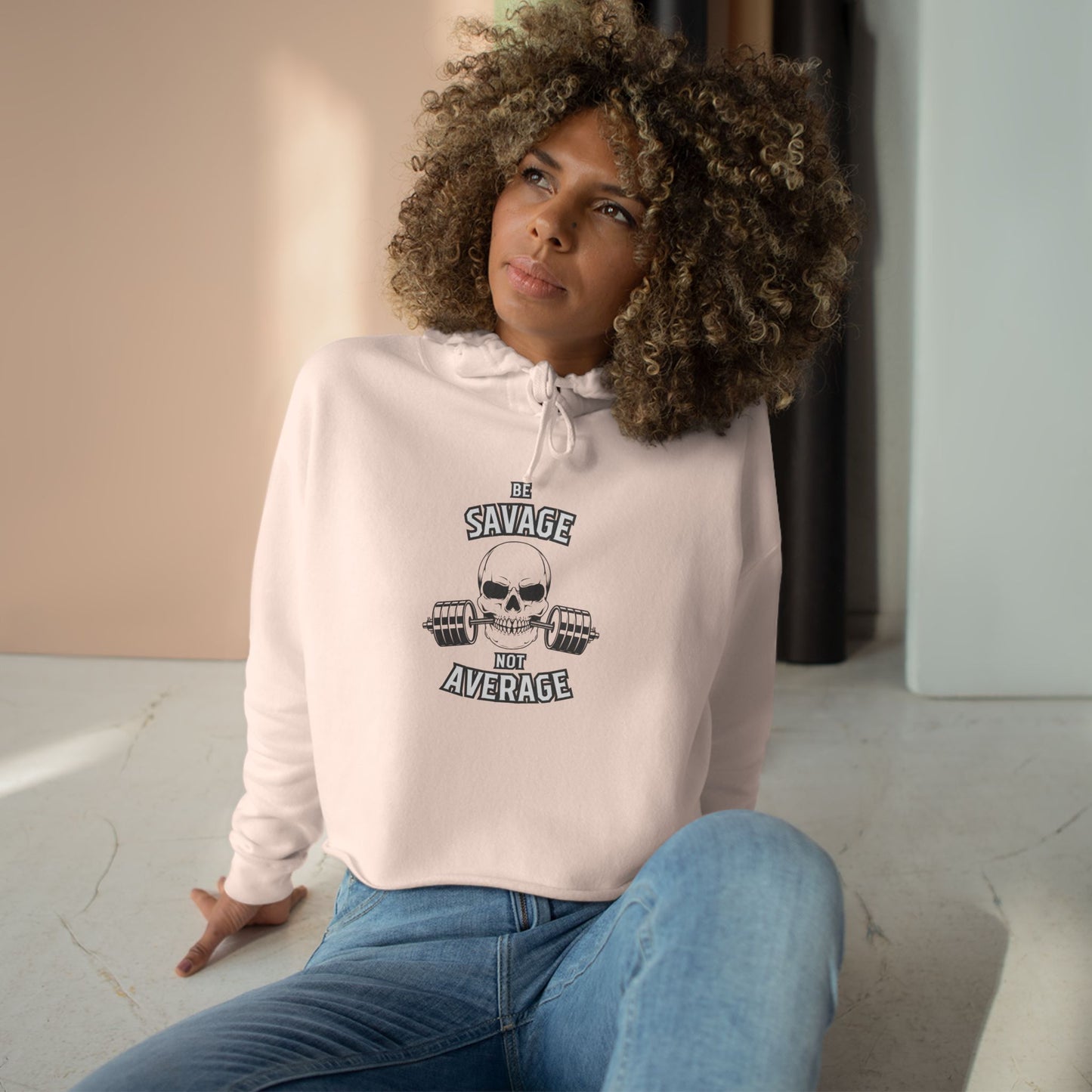 Savage Not Average Crop Hoodie