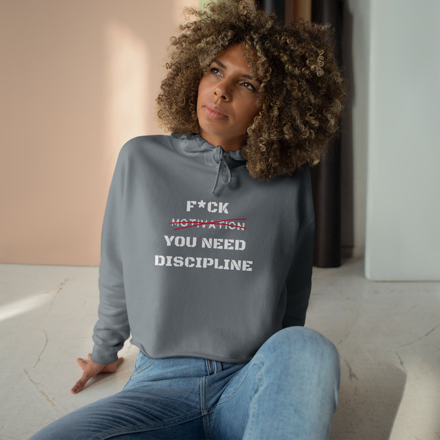 Motivation Crop Hoodie