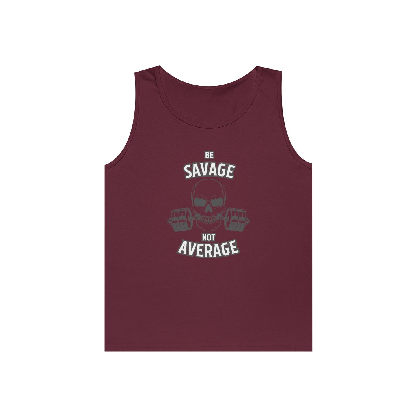 Be Savage Not Average Skull (Grey) Tank Top