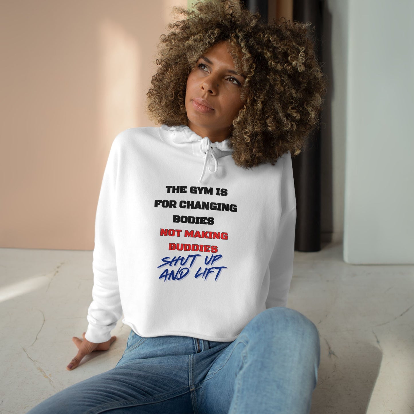 Shut Up And Lift 2 Crop Hoodie