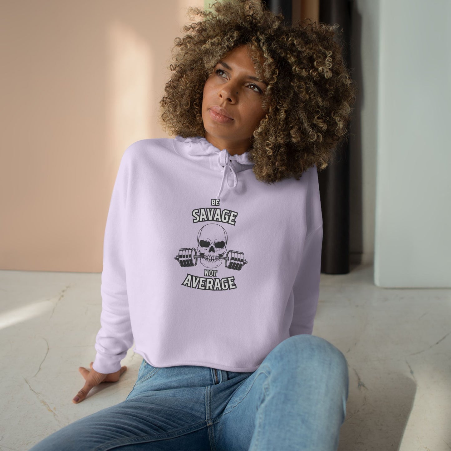 Savage Not Average Crop Hoodie