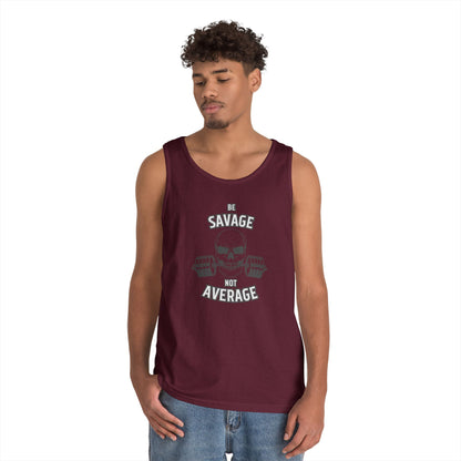 Be Savage Not Average Skull (Grey) Tank Top