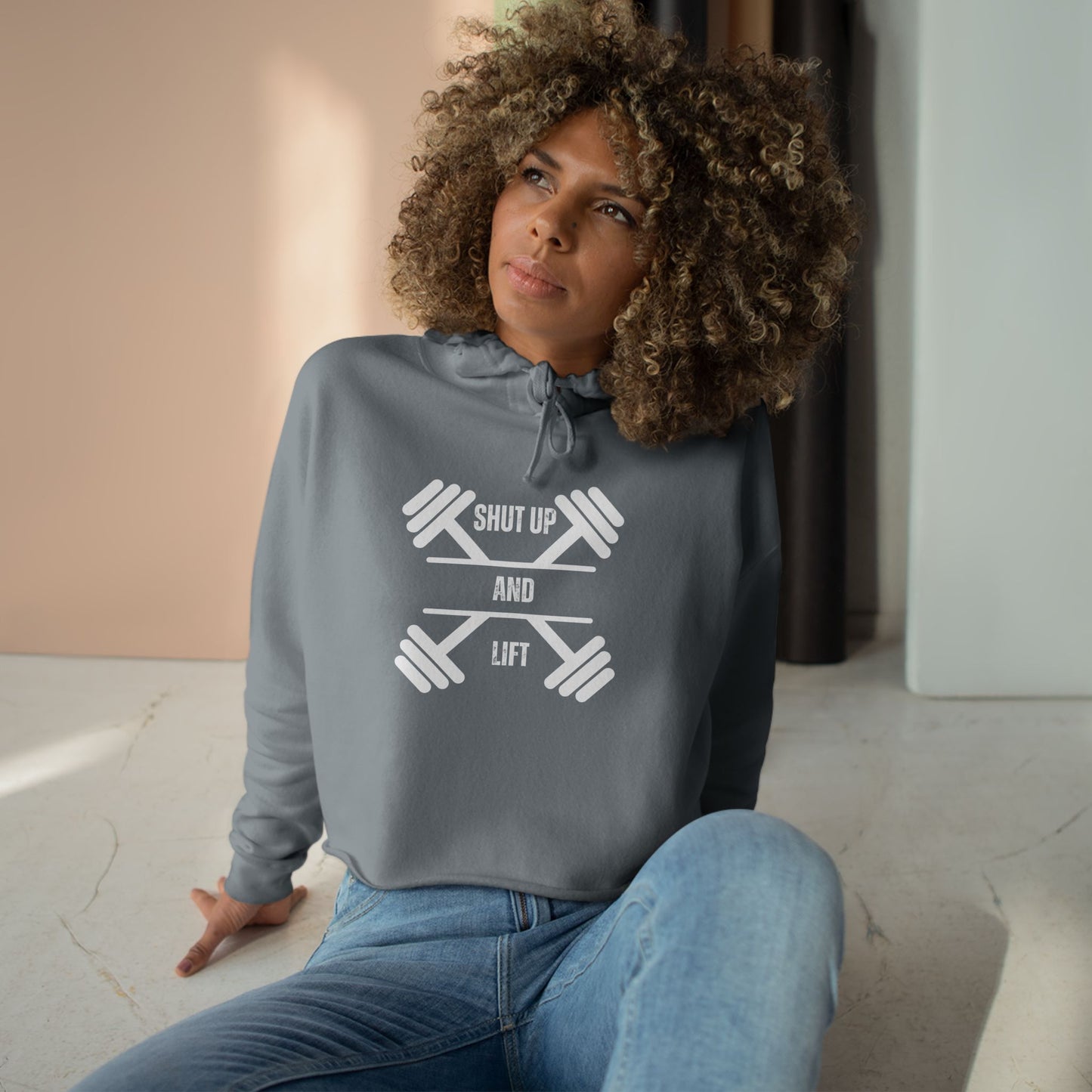 Shut Up And Lift Crop Hoodie