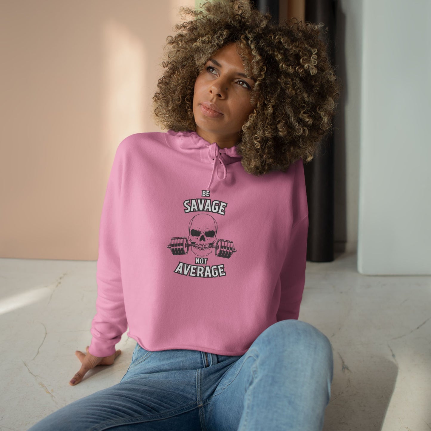 Savage Not Average Crop Hoodie