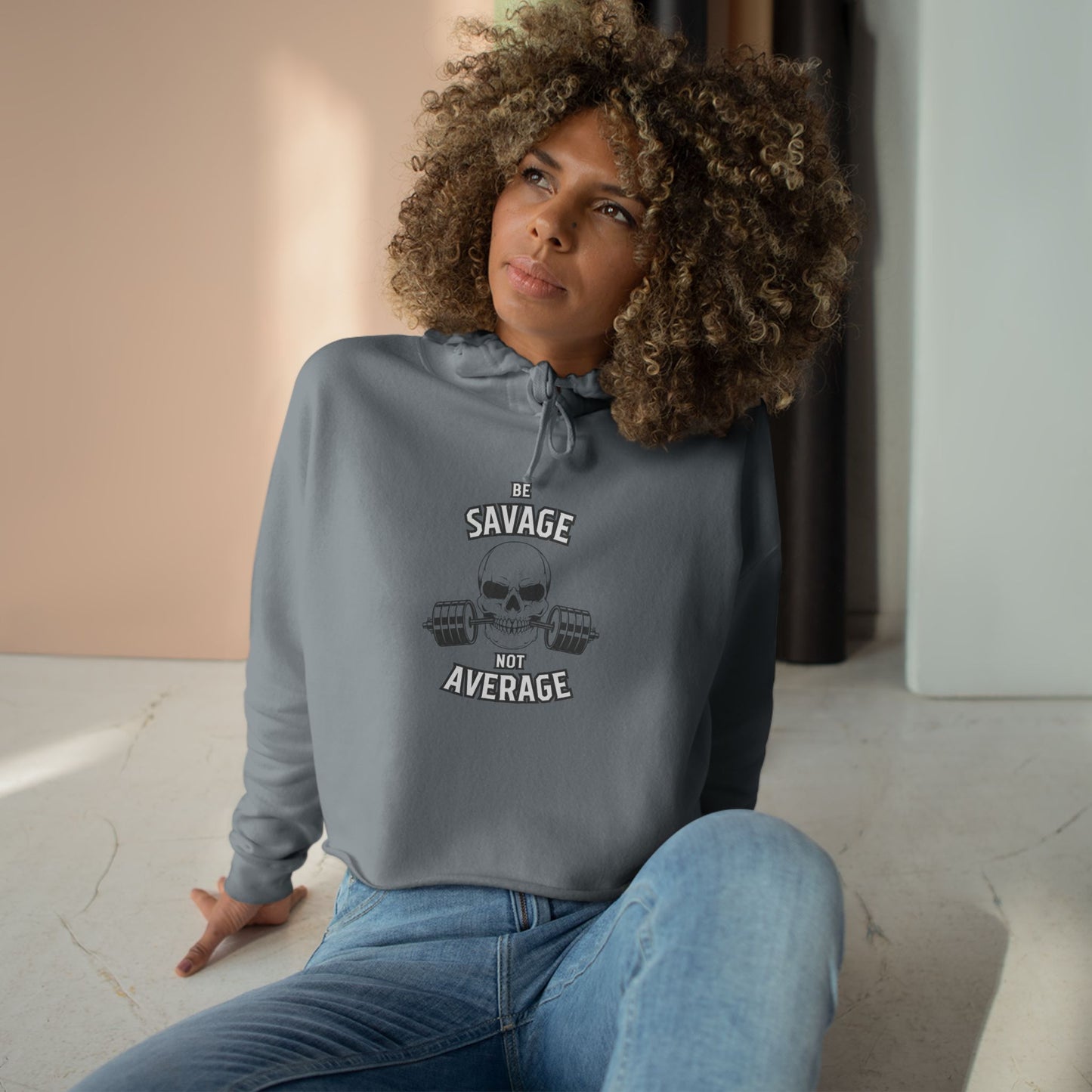 Savage Not Average Crop Hoodie
