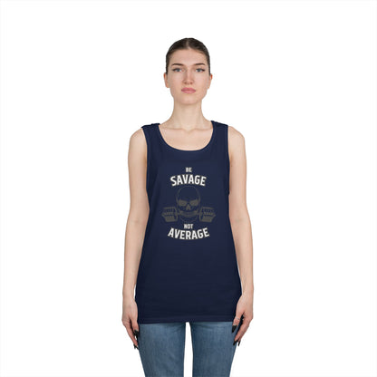 Be Savage Not Average Skull (Grey) Tank Top