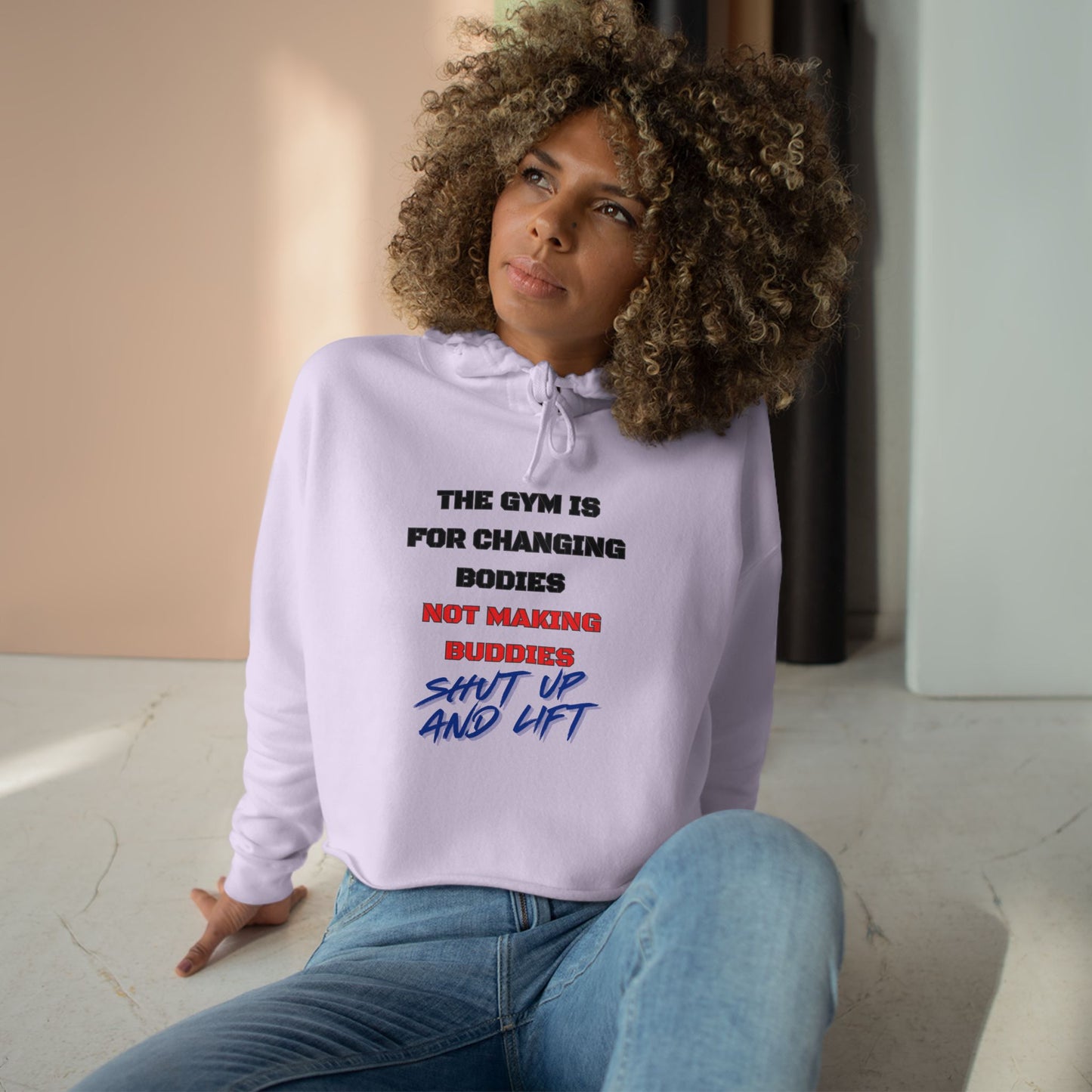 Shut Up And Lift 2 Crop Hoodie