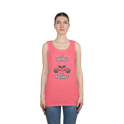 Be Savage Not Average Skull (Grey) Tank Top