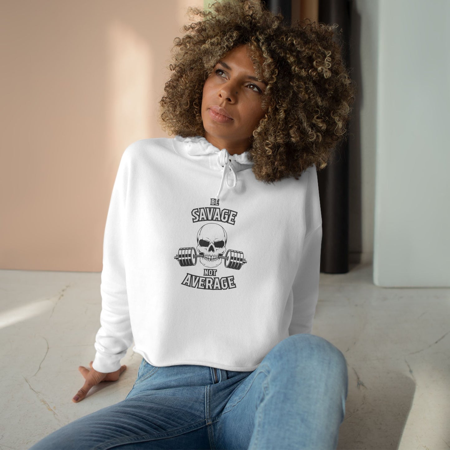 Savage Not Average Crop Hoodie