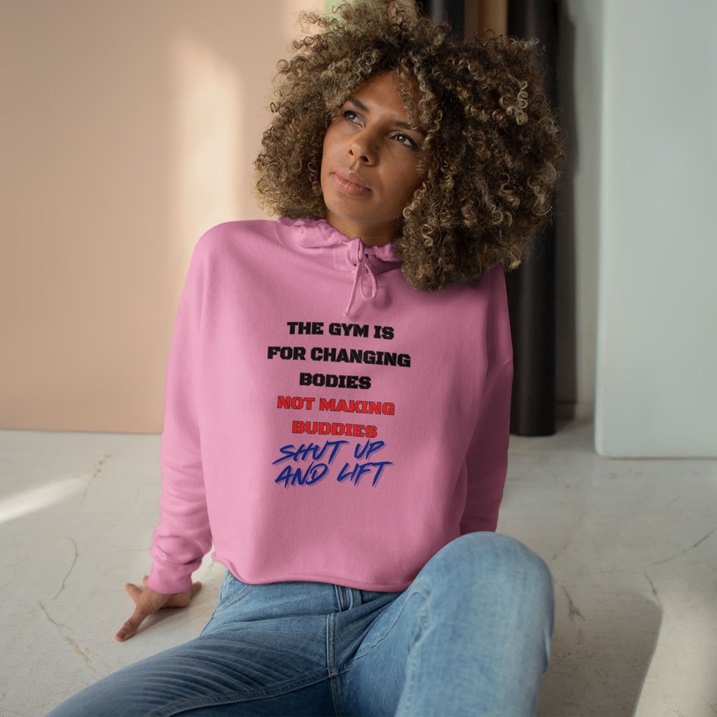 Shut Up And Lift 2 Crop Hoodie