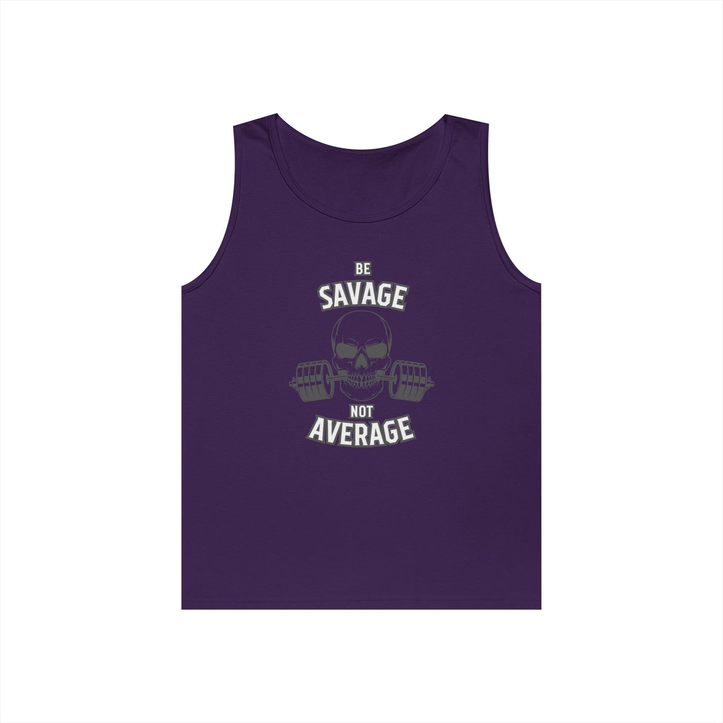 Be Savage Not Average Skull (Grey) Tank Top