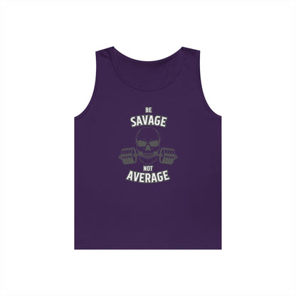 Be Savage Not Average Skull (Grey) Tank Top