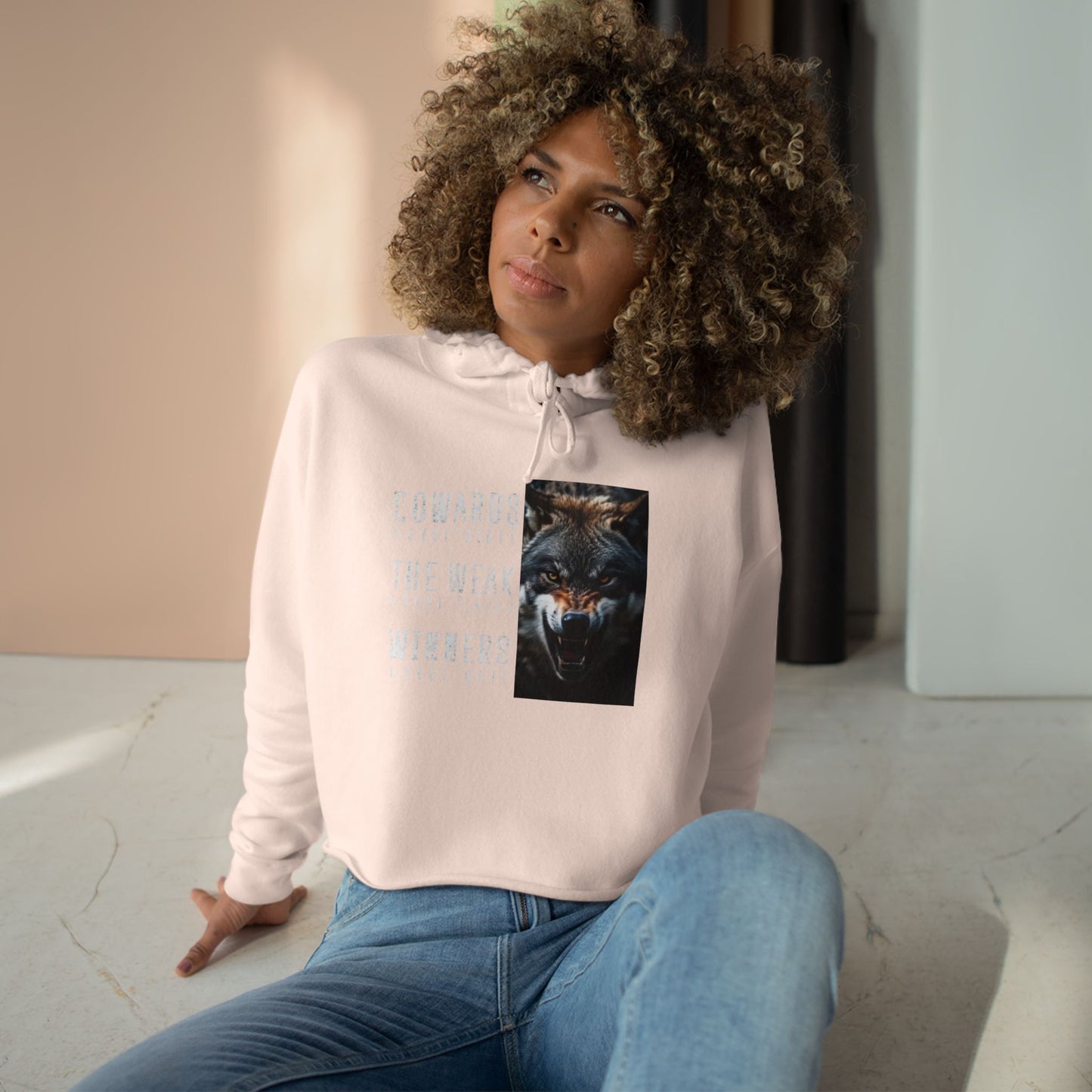 Coward Weak or WinnerCrop Hoodie
